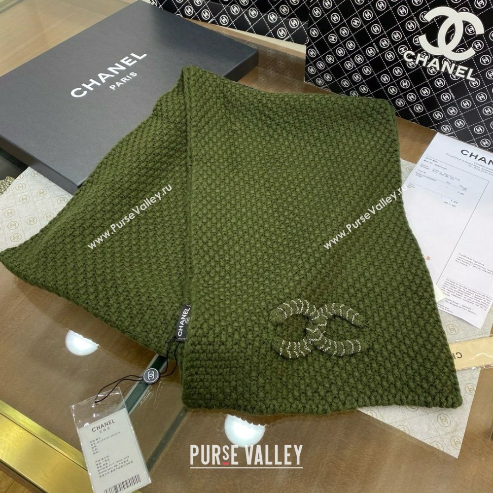 Chanel Cashmere Cashmere Scarf CH011005 Green 2025 Top Quality (WTZ-25011005)