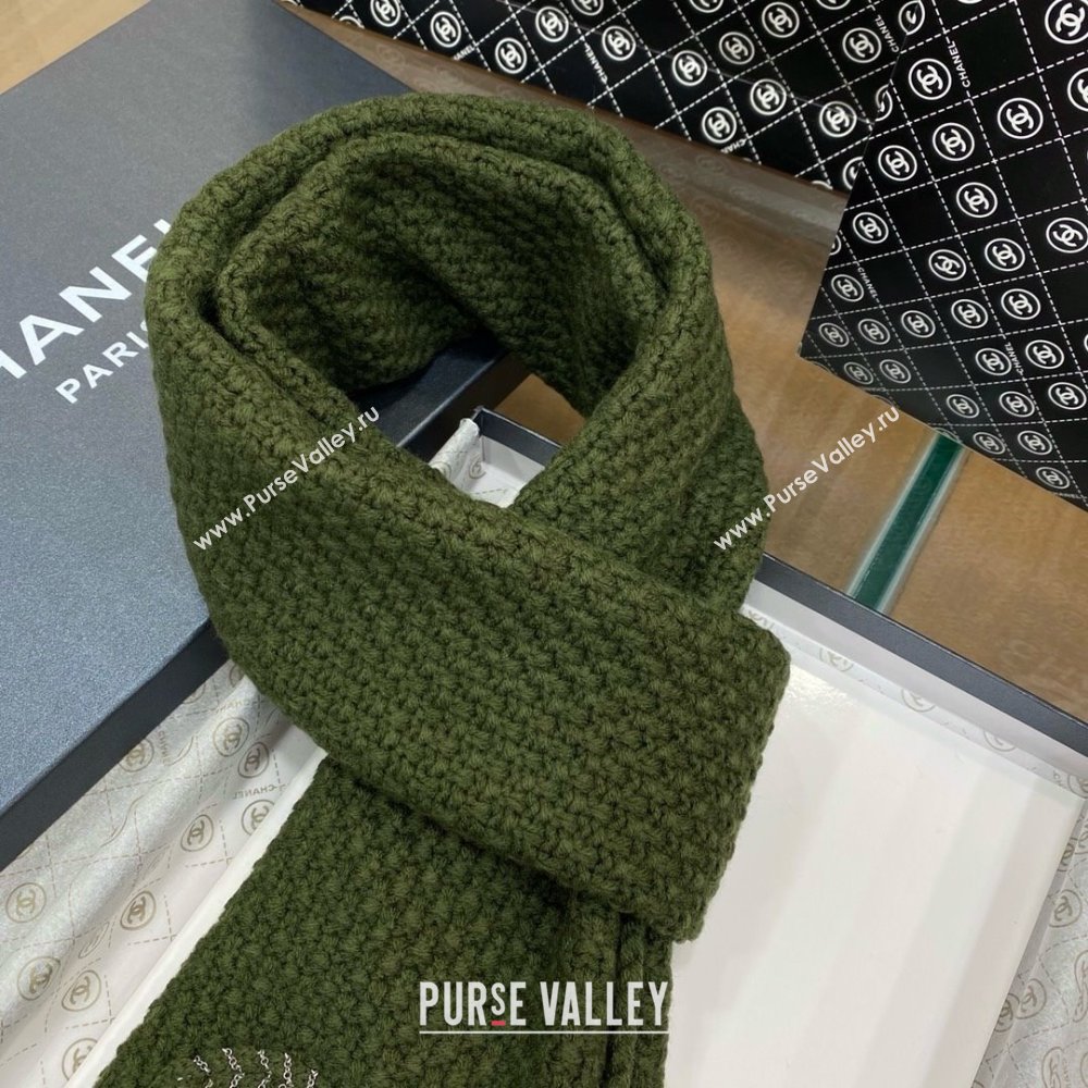 Chanel Cashmere Cashmere Scarf CH011005 Green 2025 Top Quality (WTZ-25011005)