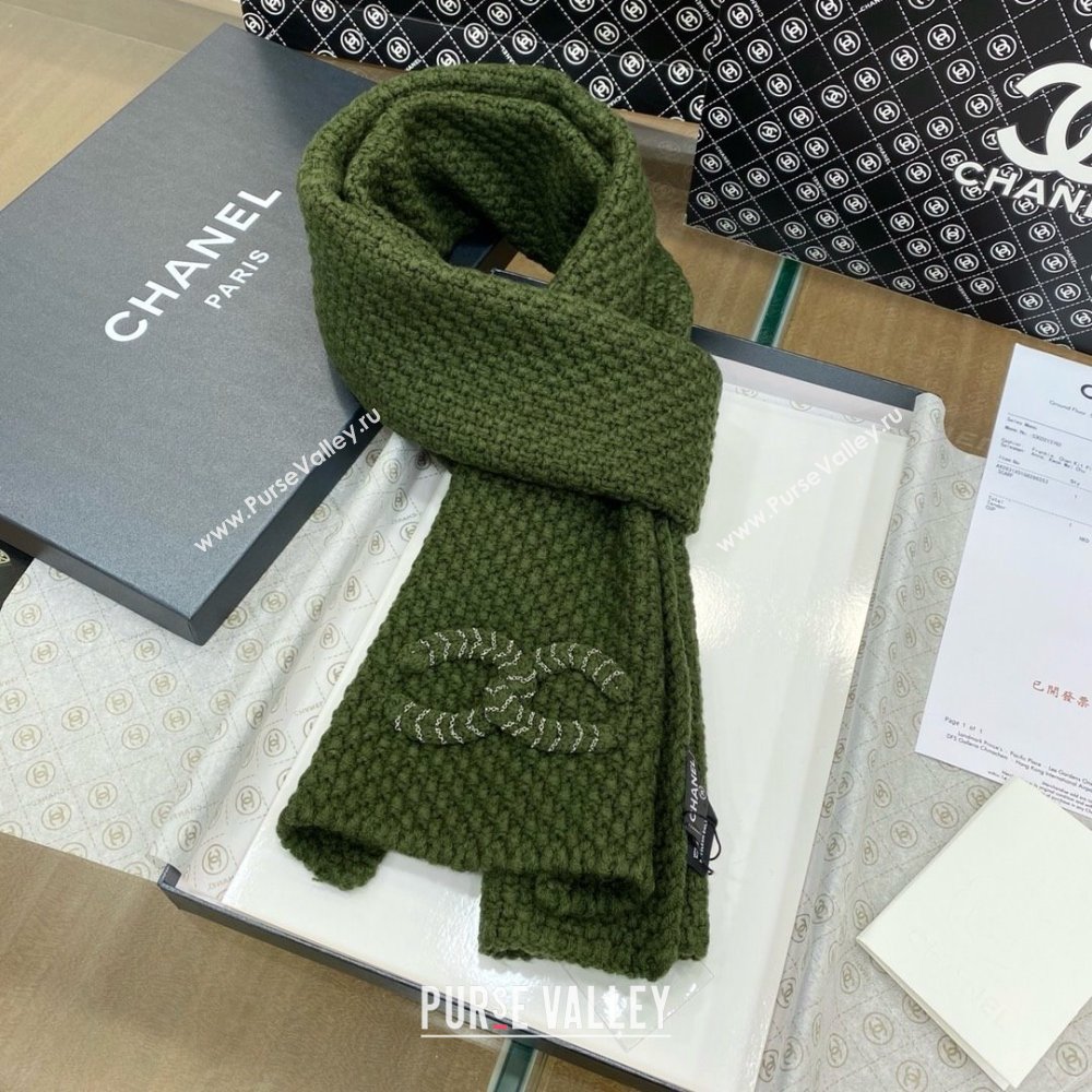 Chanel Cashmere Cashmere Scarf CH011005 Green 2025 Top Quality (WTZ-25011005)