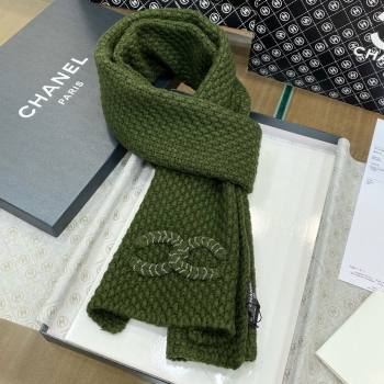 Chanel Cashmere Cashmere Scarf CH011005 Green 2025 Top Quality (WTZ-25011005)