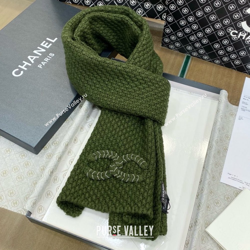 Chanel Cashmere Cashmere Scarf CH011005 Green 2025 Top Quality (WTZ-25011005)