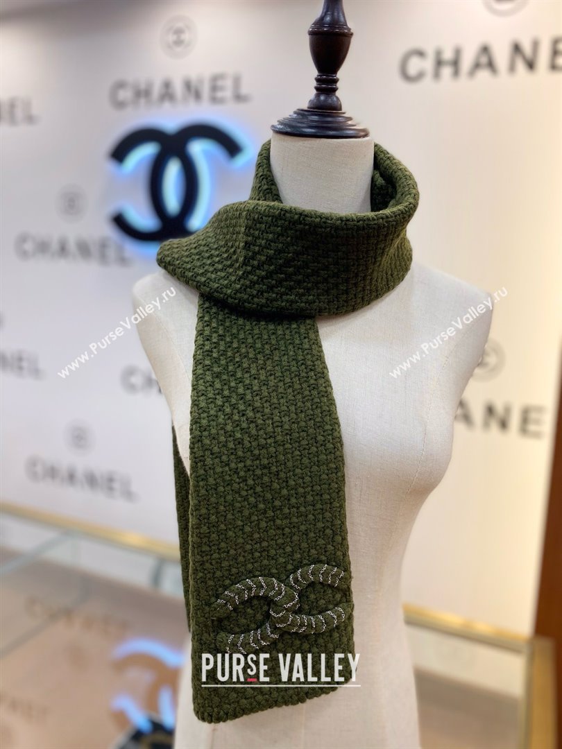 Chanel Cashmere Cashmere Scarf CH011005 Green 2025 Top Quality (WTZ-25011005)