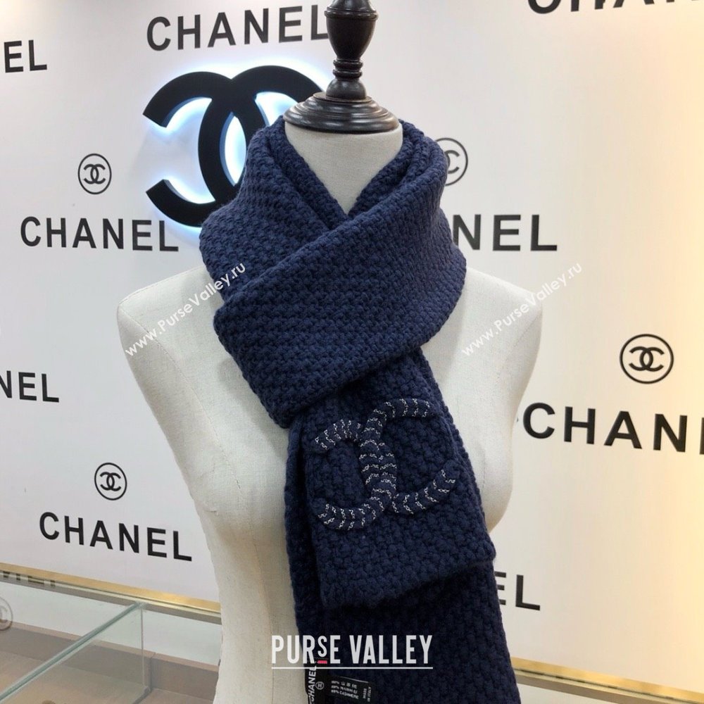 Chanel Cashmere Cashmere Scarf CH011006 Blue 2025 Top Quality (WTZ-25011006)