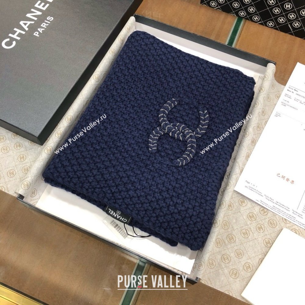 Chanel Cashmere Cashmere Scarf CH011006 Blue 2025 Top Quality (WTZ-25011006)