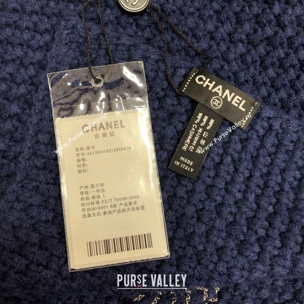 Chanel Cashmere Cashmere Scarf CH011006 Blue 2025 Top Quality (WTZ-25011006)