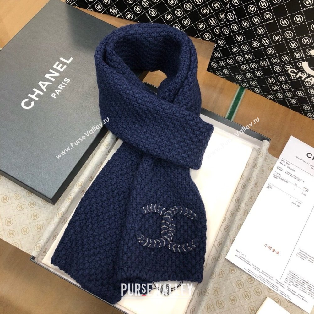 Chanel Cashmere Cashmere Scarf CH011006 Blue 2025 Top Quality (WTZ-25011006)