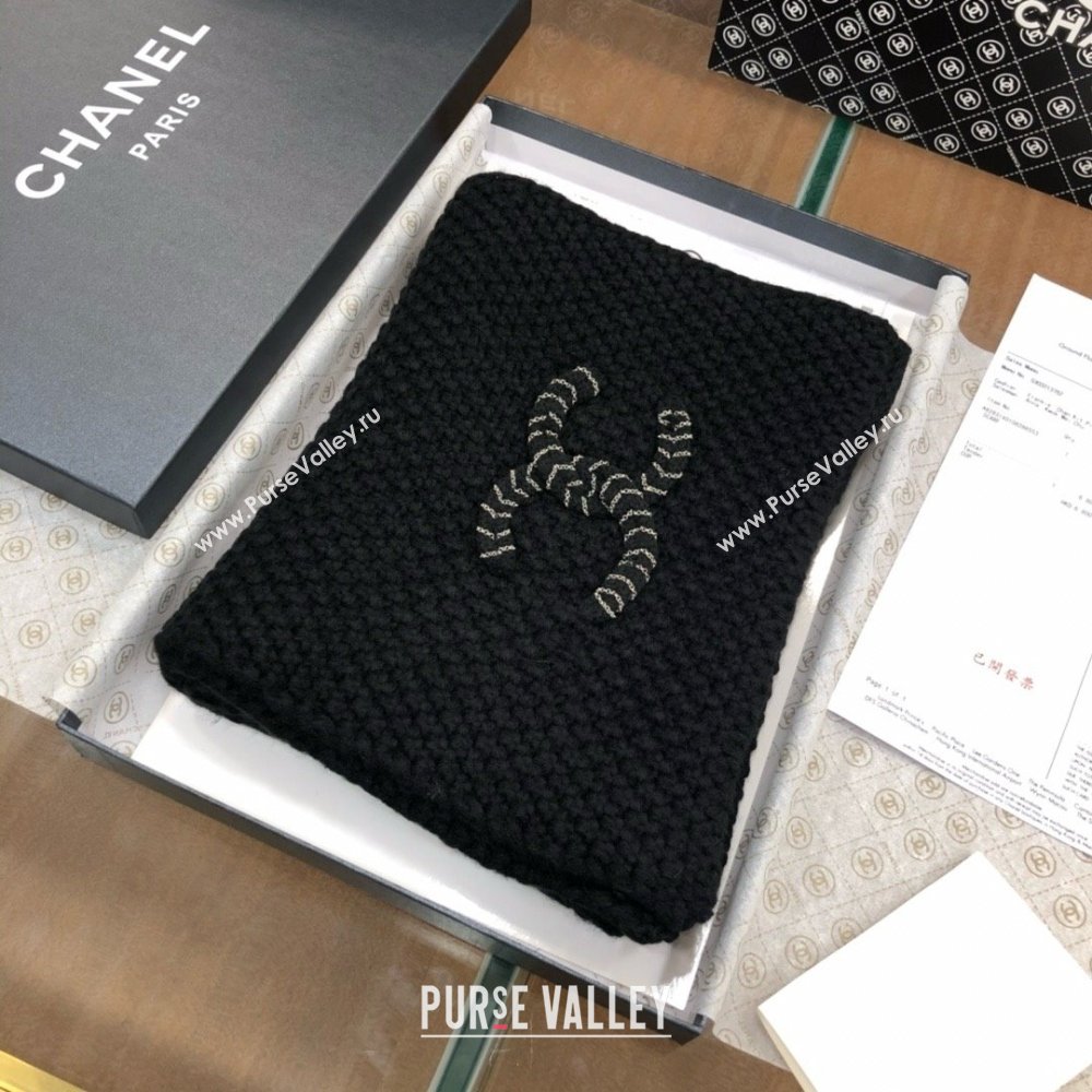 Chanel Cashmere Cashmere Scarf CH011007 Black 2025 Top Quality (WTZ-25011007)