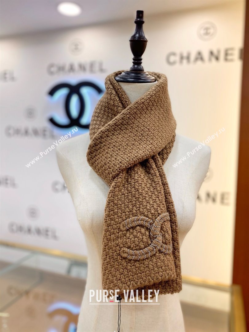 Chanel Cashmere Cashmere Scarf CH011008 Brown 2025 Top Quality (WTZ-25011008)