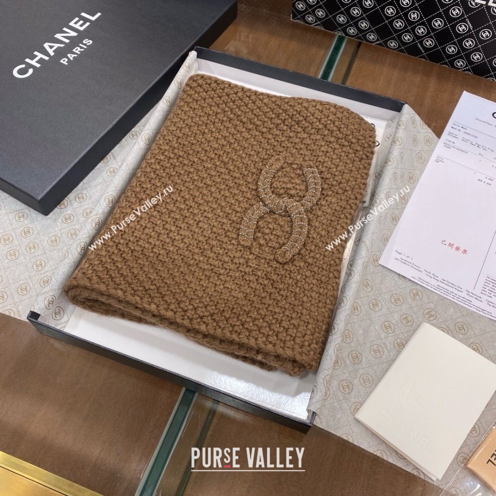 Chanel Cashmere Cashmere Scarf CH011008 Brown 2025 Top Quality (WTZ-25011008)