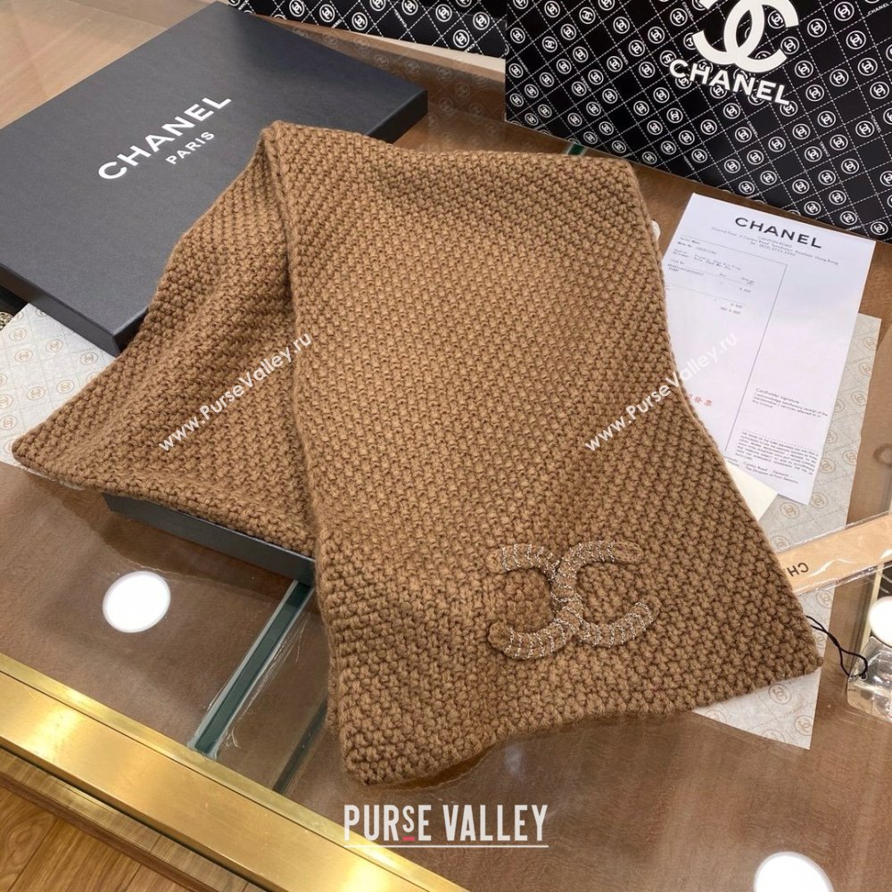 Chanel Cashmere Cashmere Scarf CH011008 Brown 2025 Top Quality (WTZ-25011008)