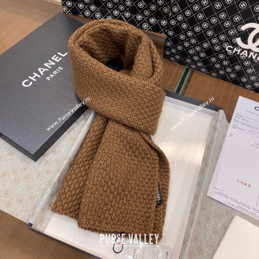 Chanel Cashmere Cashmere Scarf CH011008 Brown 2025 Top Quality (WTZ-25011008)