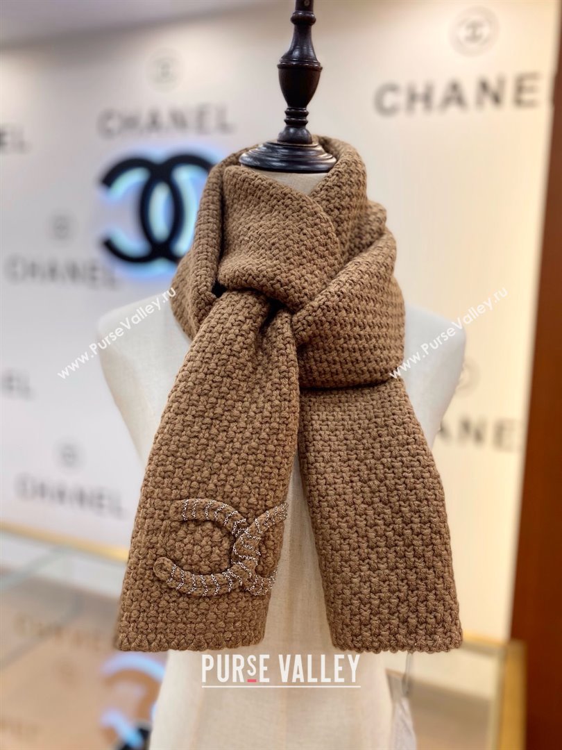 Chanel Cashmere Cashmere Scarf CH011008 Brown 2025 Top Quality (WTZ-25011008)