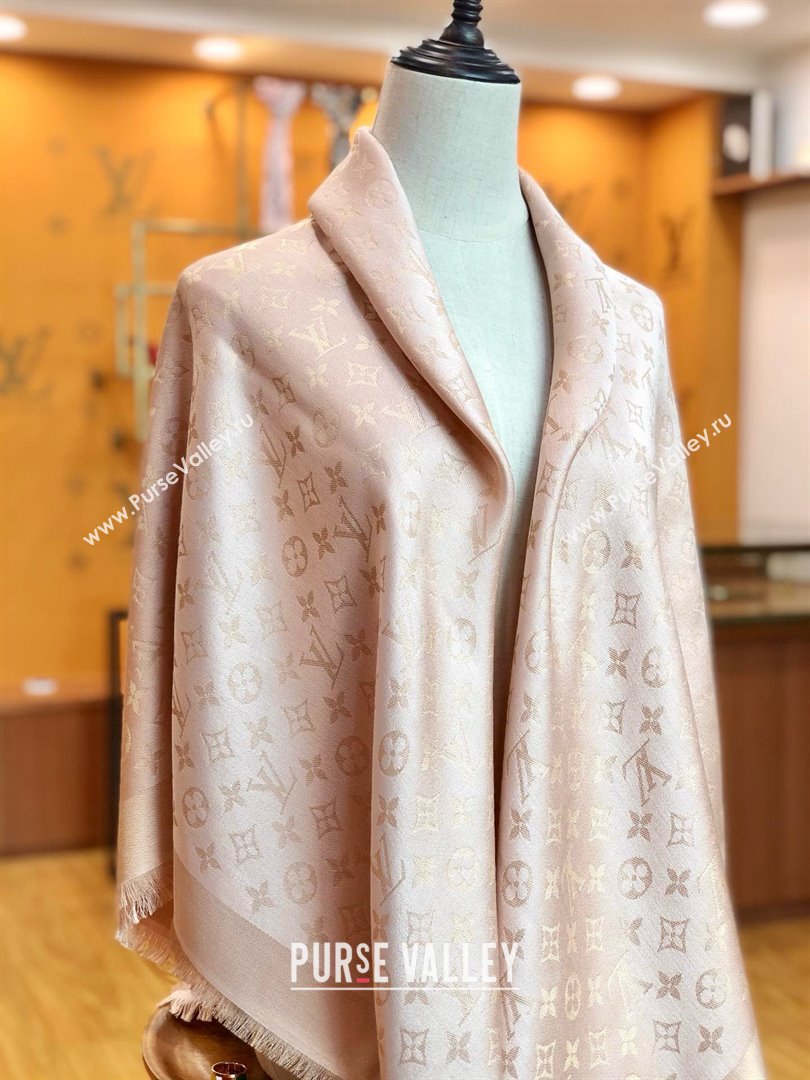 Louis Vuitton Shiny Gold Monogram Scarf LV011009 Light Pink 2025 (WTZ-25011009 )