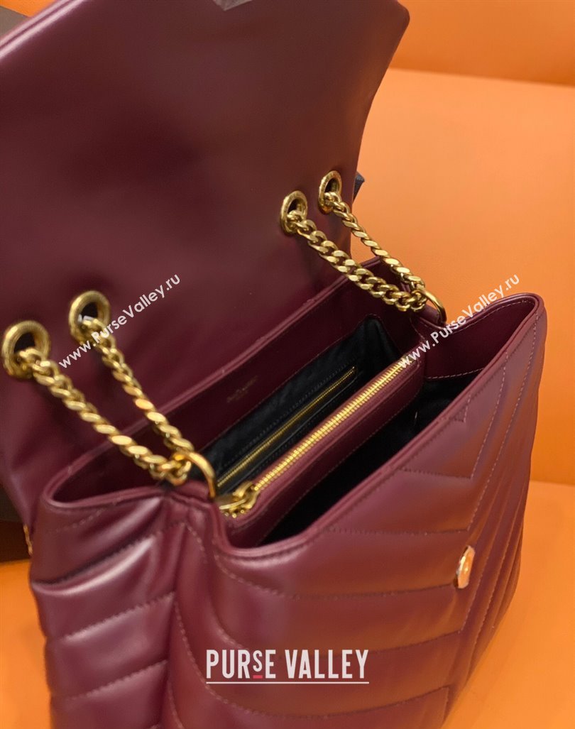 Saint Laurent Large Loulou Bag in "Y" Leather 459749 Burgundy/Gold 2024 (DL-24060422)