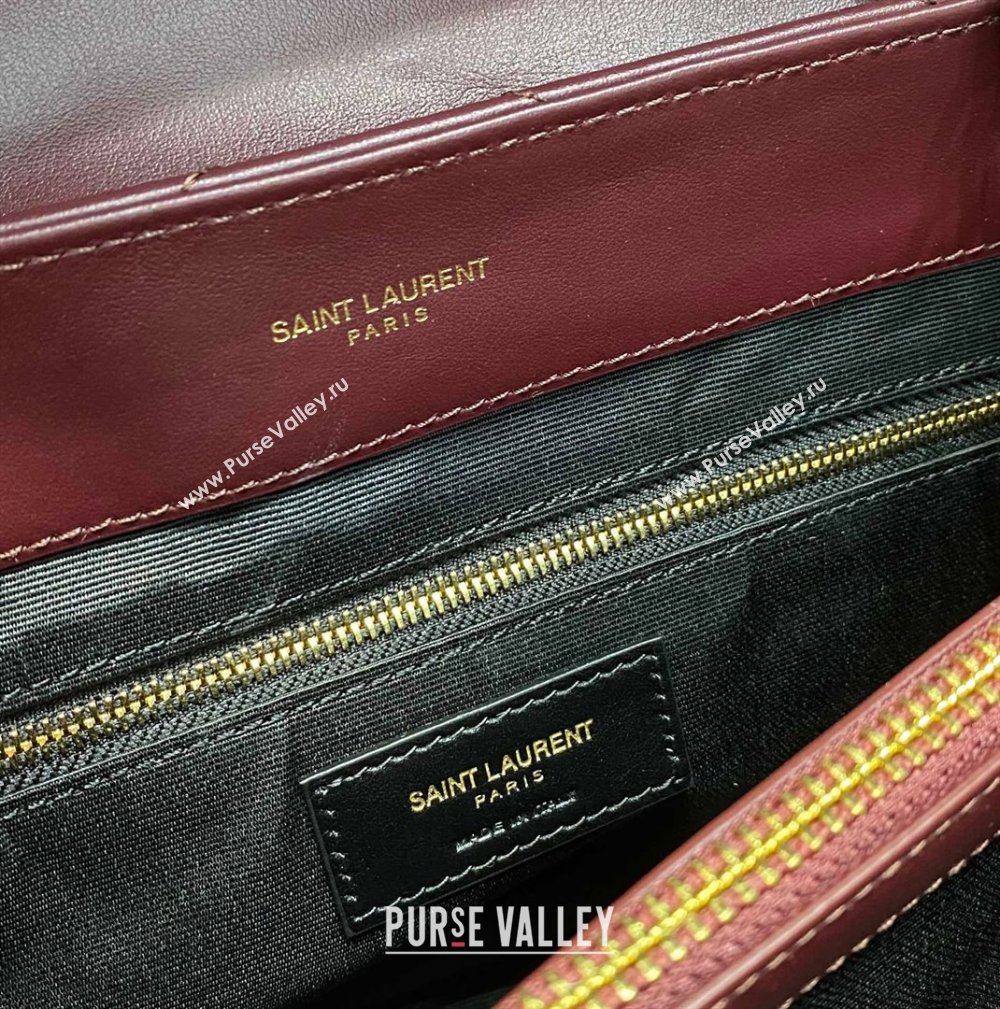 Saint Laurent Large Loulou Bag in "Y" Leather 459749 Burgundy/Gold 2024 (DL-24060422)