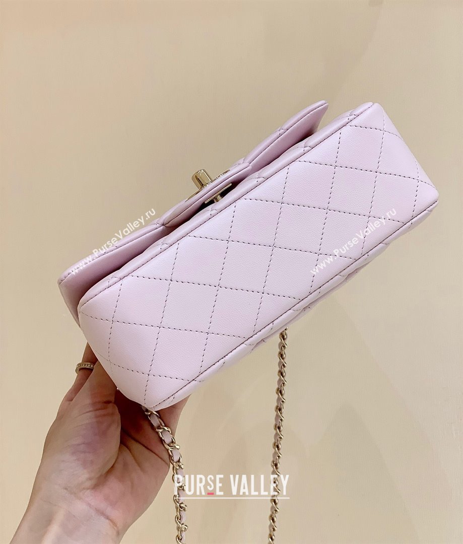 Chanel Lambskin Mini Flap Bag with Top Handle AS2431 Light Pink 2024 Top Quality (SHUNY-24091304)