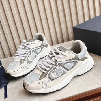 Dior B30 Sneakers in CD Mesh and Technical Fabric White/Grey 2024 090503 (HQG-240905029)