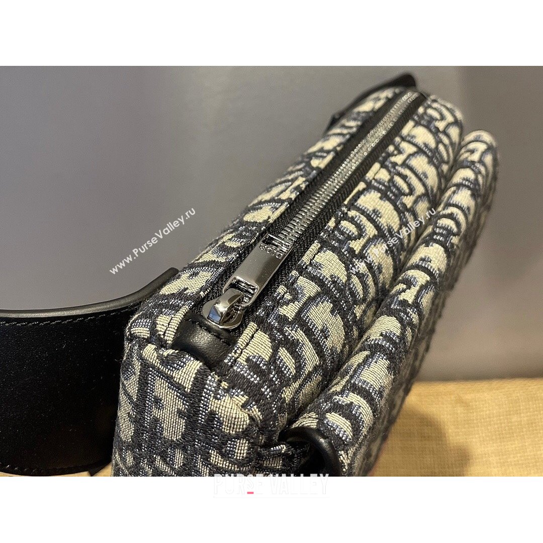 Dior Mens World Tour Saddle Belt Bag in Blue Oblique Galaxy Canvas 2021 (XXG-21090742)
