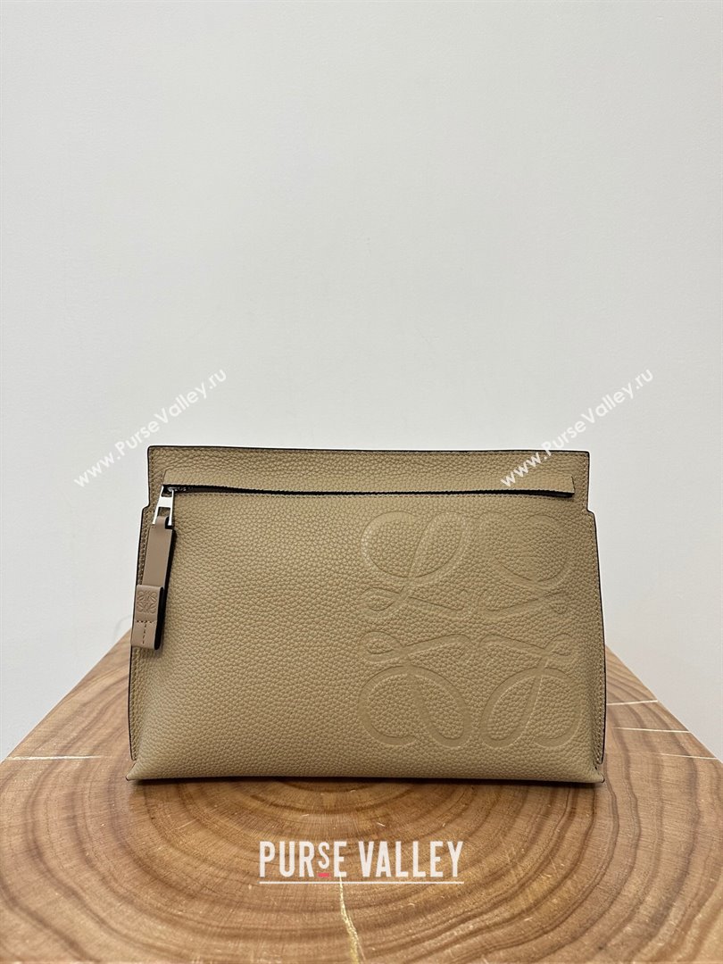 Loewe T Pouch in Grained Calfskin Beige 2023 TOP (KEKE-23122702)