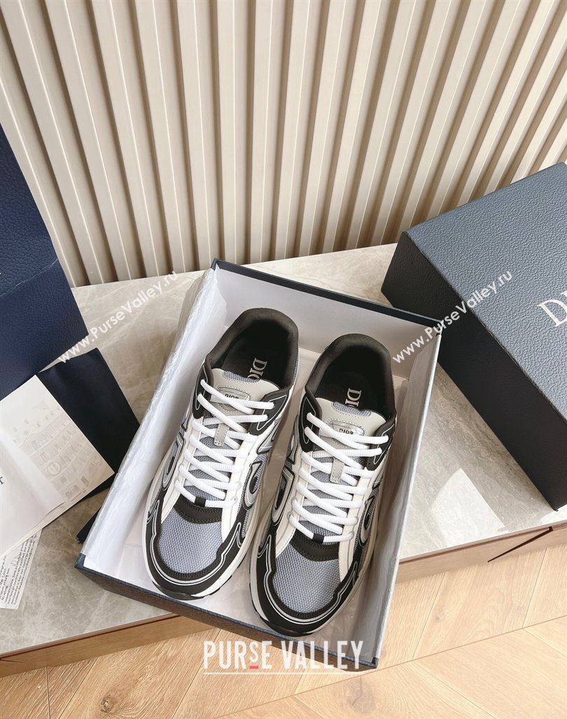 Dior B30 Sneakers in CD Mesh and Technical Fabric Black/Grey 2024 090504 (HQG-240905030)