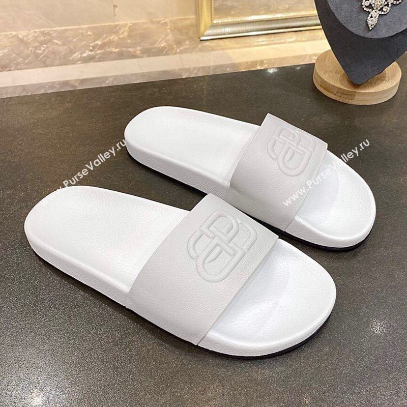 Balenciaga BB Slide Sandals All White 2020 (For Women and Men) (MD-20120373)