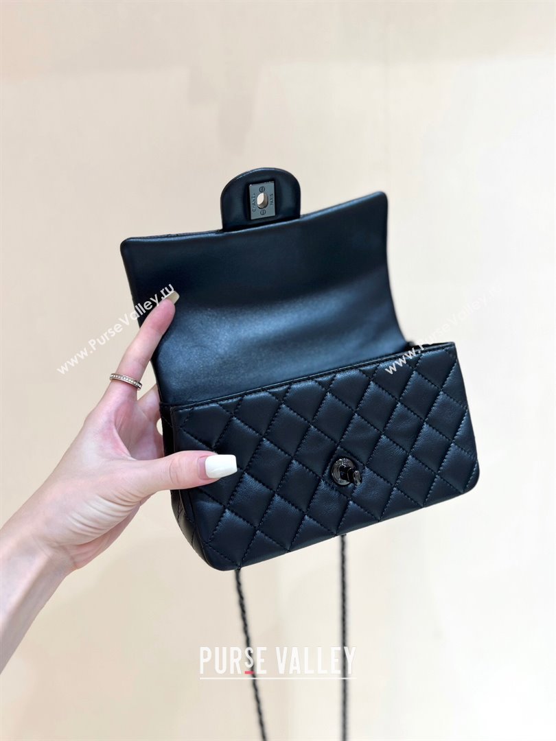 Chanel Lambskin Mini Flap Bag with Top Handle AS2431 All Black 2024 Top Quality (SHUNY-24091303)