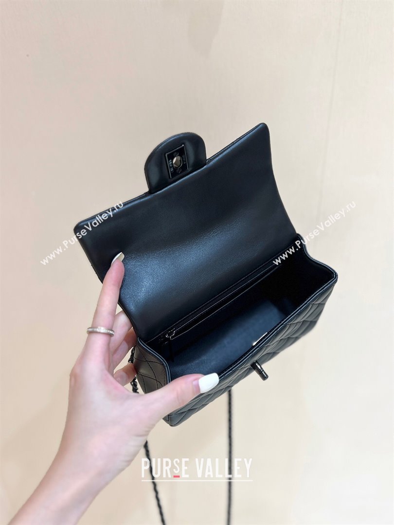 Chanel Lambskin Mini Flap Bag with Top Handle AS2431 All Black 2024 Top Quality (SHUNY-24091303)