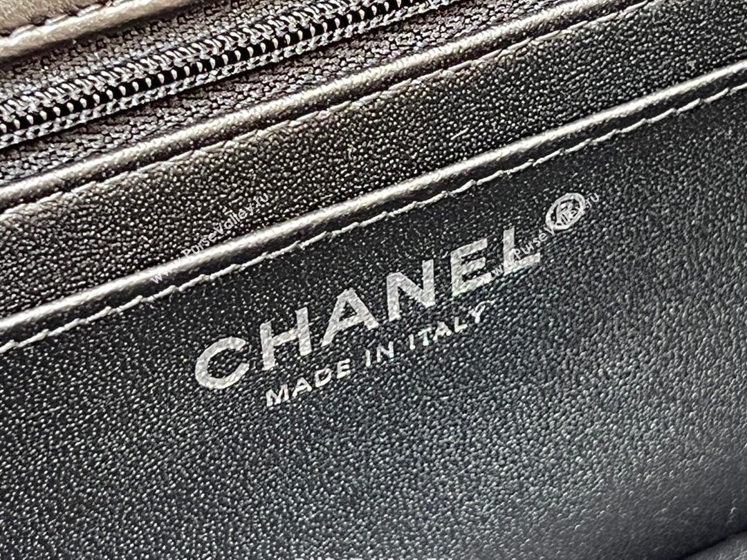 Chanel Lambskin Mini Flap Bag with Top Handle AS2431 All Black 2024 Top Quality (SHUNY-24091303)