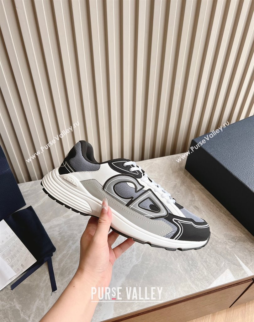 Dior B30 Sneakers in CD Mesh and Technical Fabric Black/Grey 2024 090504 (HQG-240905030)