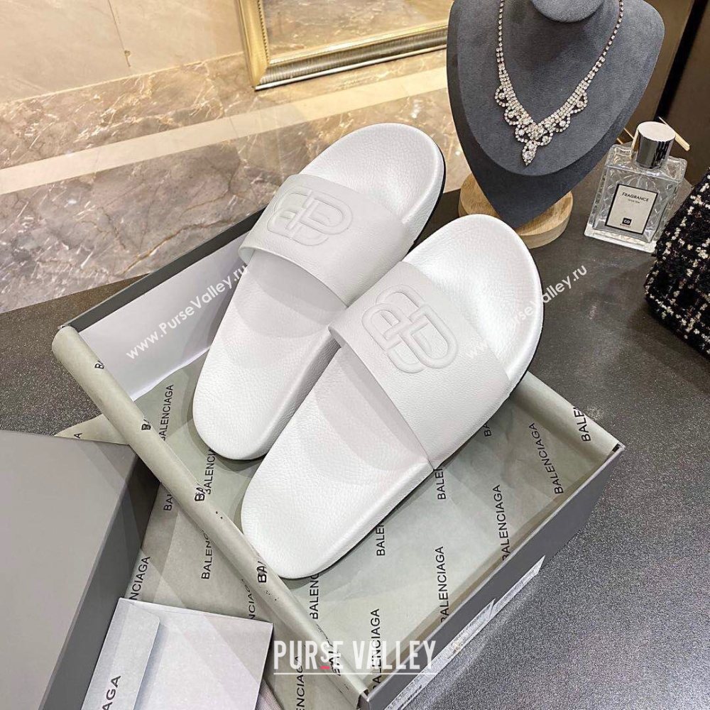 Balenciaga BB Slide Sandals All White 2020 (For Women and Men) (MD-20120373)