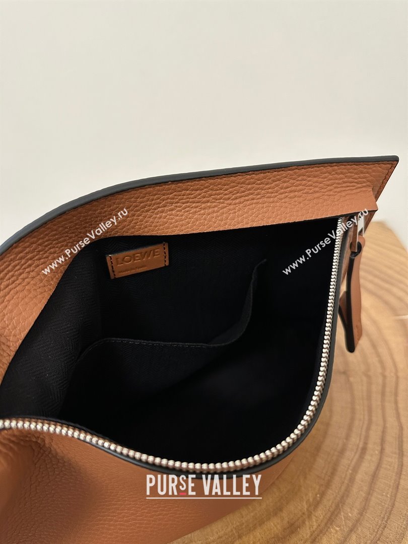 Loewe T Pouch in Grained Calfskin Brown 2023 TOP (KEKE-23122703)