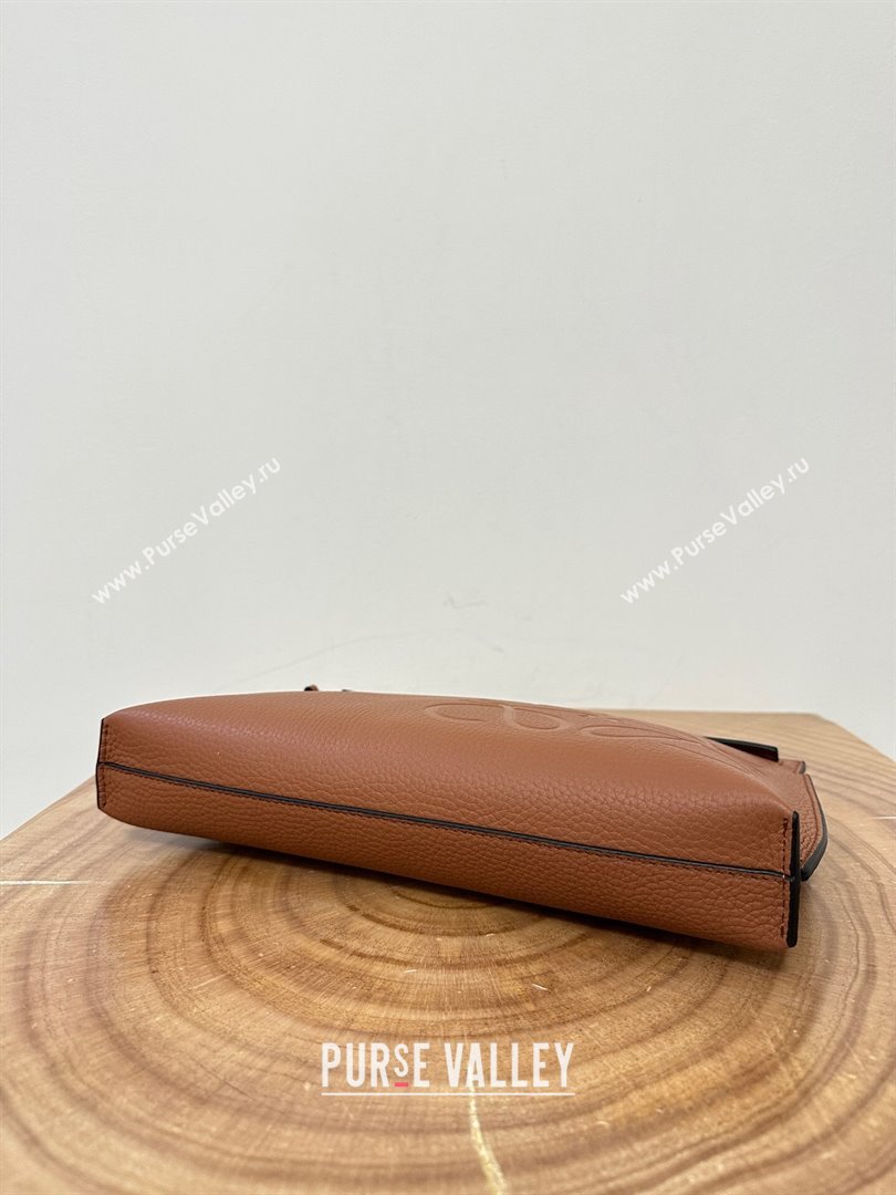 Loewe T Pouch in Grained Calfskin Brown 2023 TOP (KEKE-23122703)