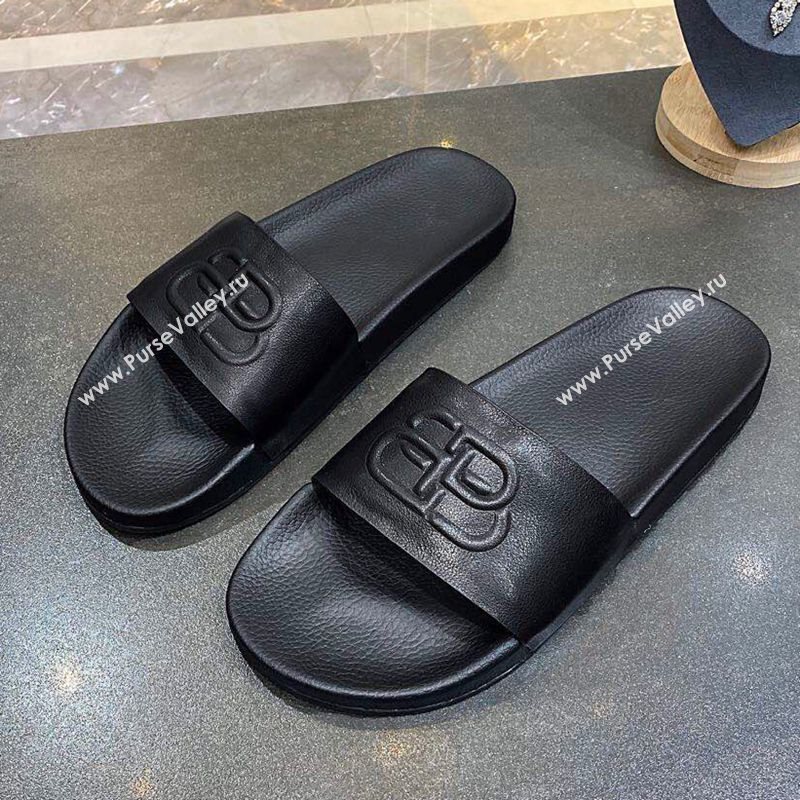 Balenciaga BB Slide Sandals All Black 2020 (For Women and Men) (MD-20120376)