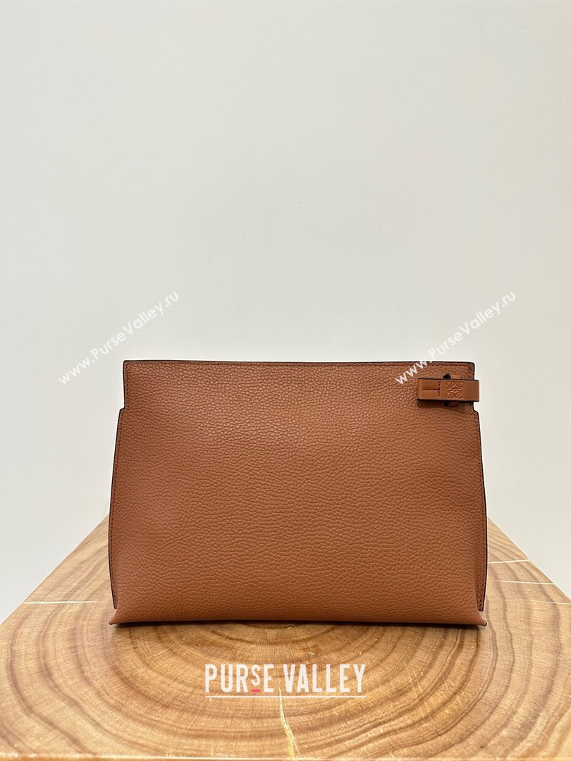 Loewe T Pouch in Grained Calfskin Brown 2023 TOP (KEKE-23122703)