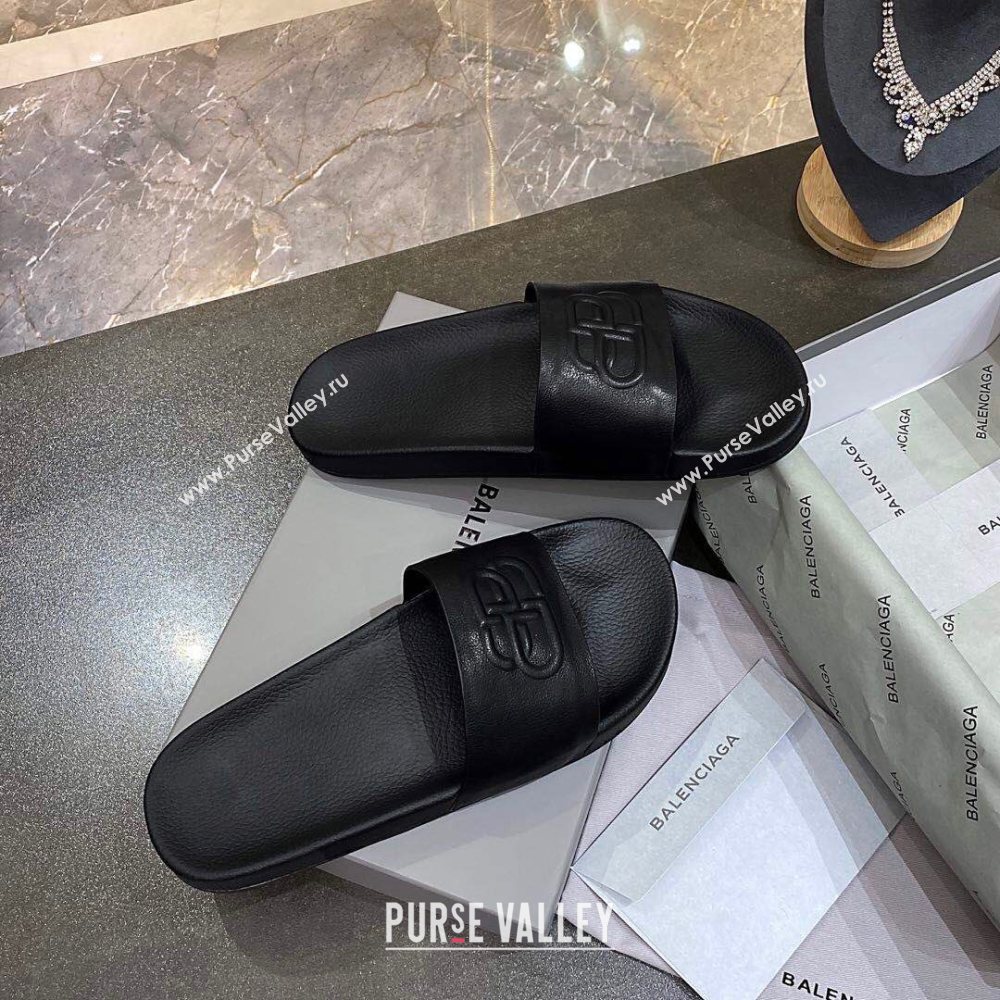 Balenciaga BB Slide Sandals All Black 2020 (For Women and Men) (MD-20120376)