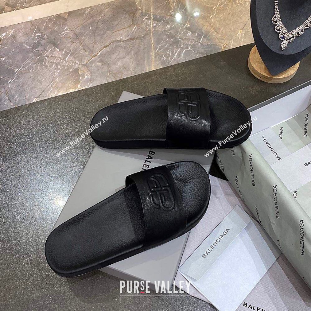 Balenciaga BB Slide Sandals All Black 2020 (For Women and Men) (MD-20120376)
