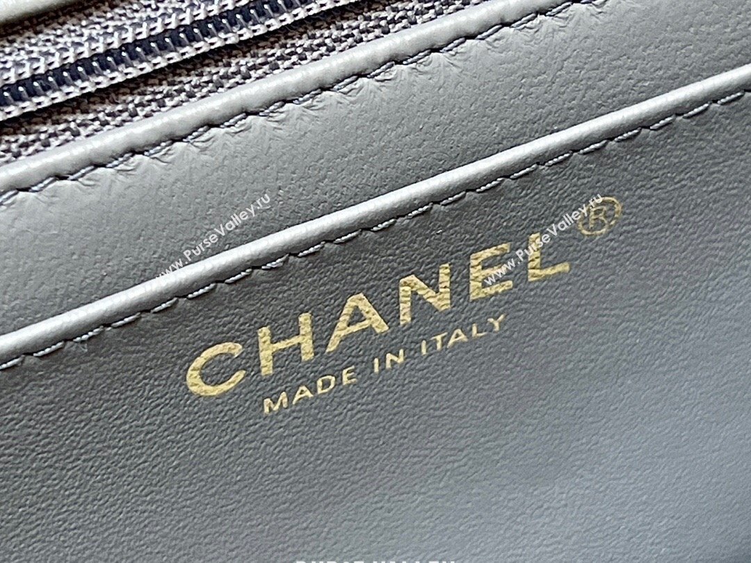 Chanel Lambskin Mini Flap Bag with Top Handle AS2431 Grey 2024 Top Quality (SHUNY-24091302)