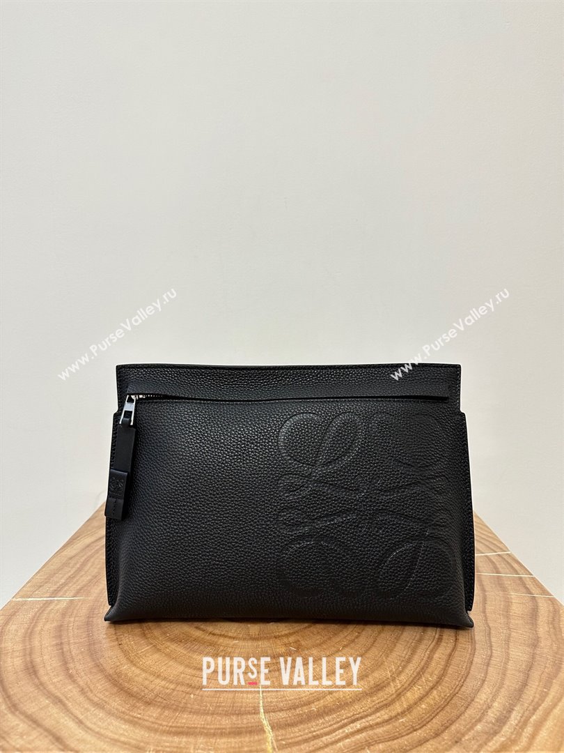 Loewe T Pouch in Grained Calfskin Black 2023 TOP (KEKE-23122704)