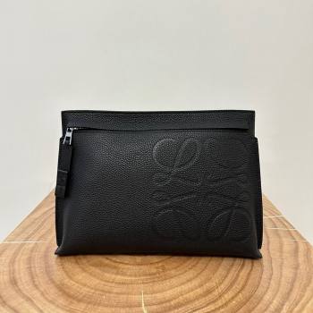 Loewe T Pouch in Grained Calfskin Black 2023 TOP (KEKE-23122704)