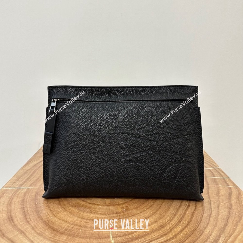 Loewe T Pouch in Grained Calfskin Black 2023 TOP (KEKE-23122704)