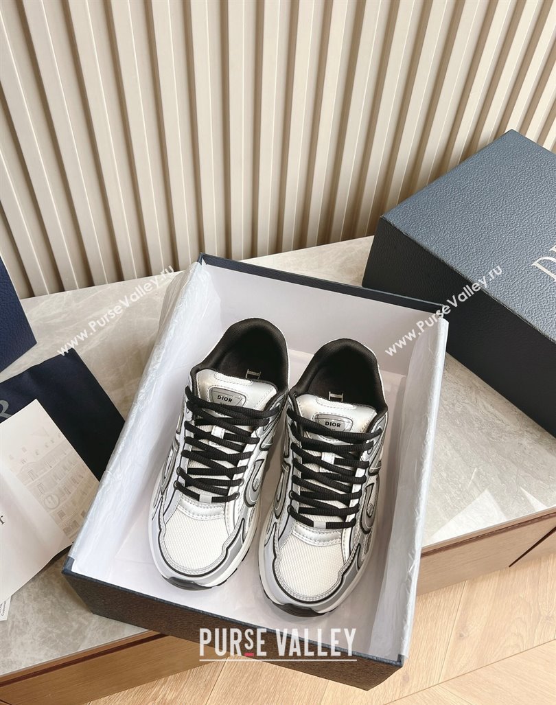 Dior B30 Sneakers in CD Mesh and Technical Fabric Silver/Grey 2024 090506 (HQG-240905032)