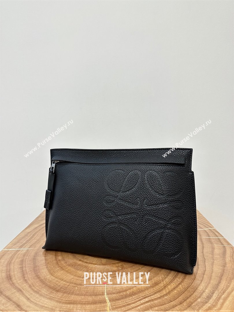 Loewe T Pouch in Grained Calfskin Black 2023 TOP (KEKE-23122704)