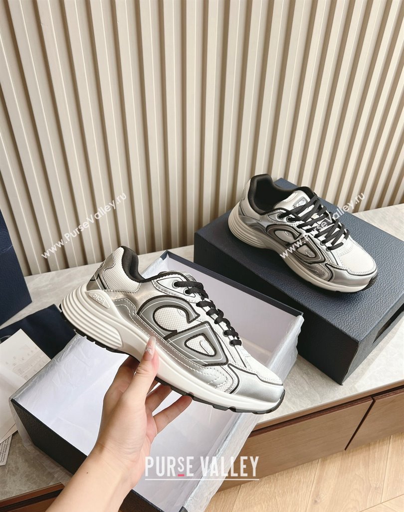 Dior B30 Sneakers in CD Mesh and Technical Fabric Silver/Grey 2024 090506 (HQG-240905032)