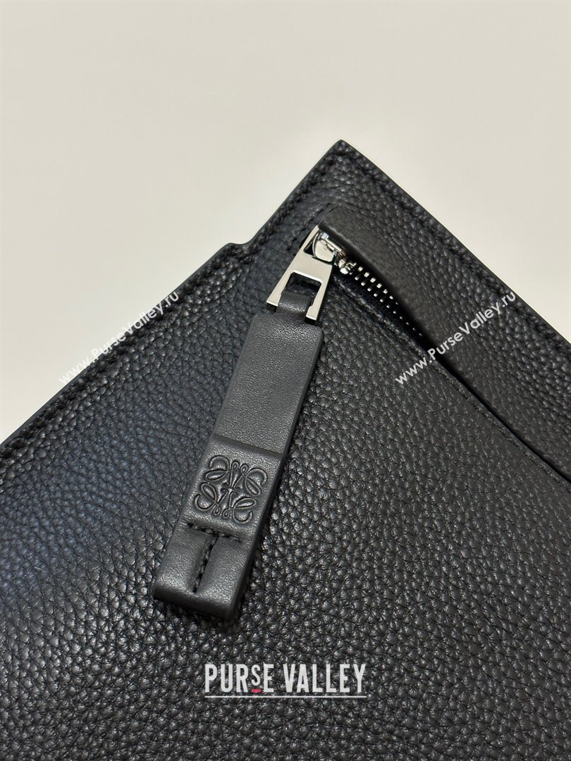 Loewe T Pouch in Grained Calfskin Black 2023 TOP (KEKE-23122704)