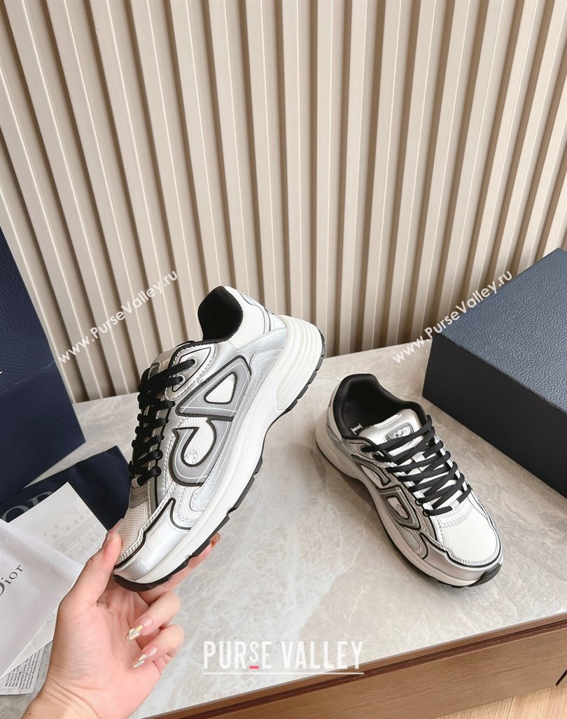 Dior B30 Sneakers in CD Mesh and Technical Fabric Silver/Grey 2024 090506 (HQG-240905032)