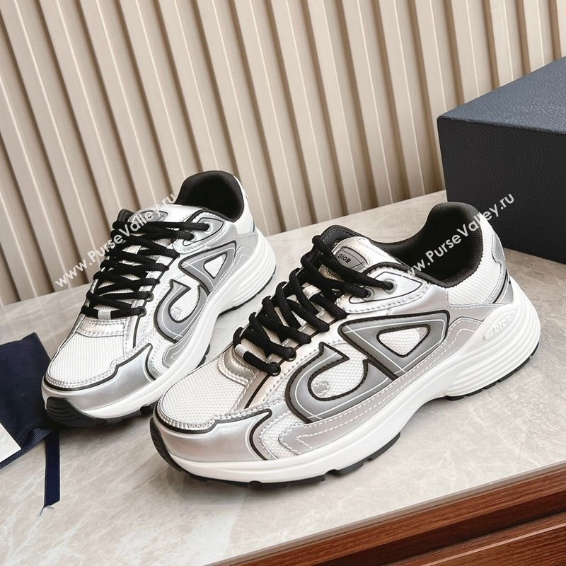 Dior B30 Sneakers in CD Mesh and Technical Fabric Silver/Grey 2024 090506 (HQG-240905032)