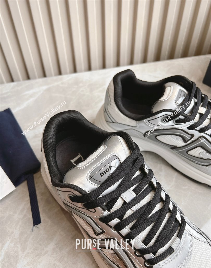 Dior B30 Sneakers in CD Mesh and Technical Fabric Silver/Grey 2024 090506 (HQG-240905032)