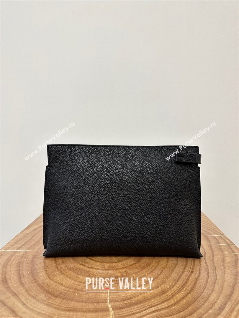 Loewe T Pouch in Grained Calfskin Black 2023 TOP (KEKE-23122704)