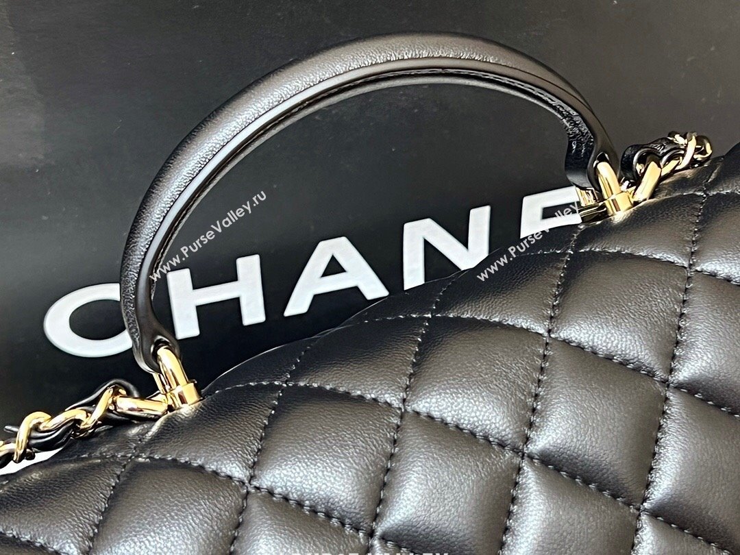 Chanel Lambskin Mini Flap Bag with Top Handle AS2431 Black 2024 Top Quality (SHUNY-24091301)