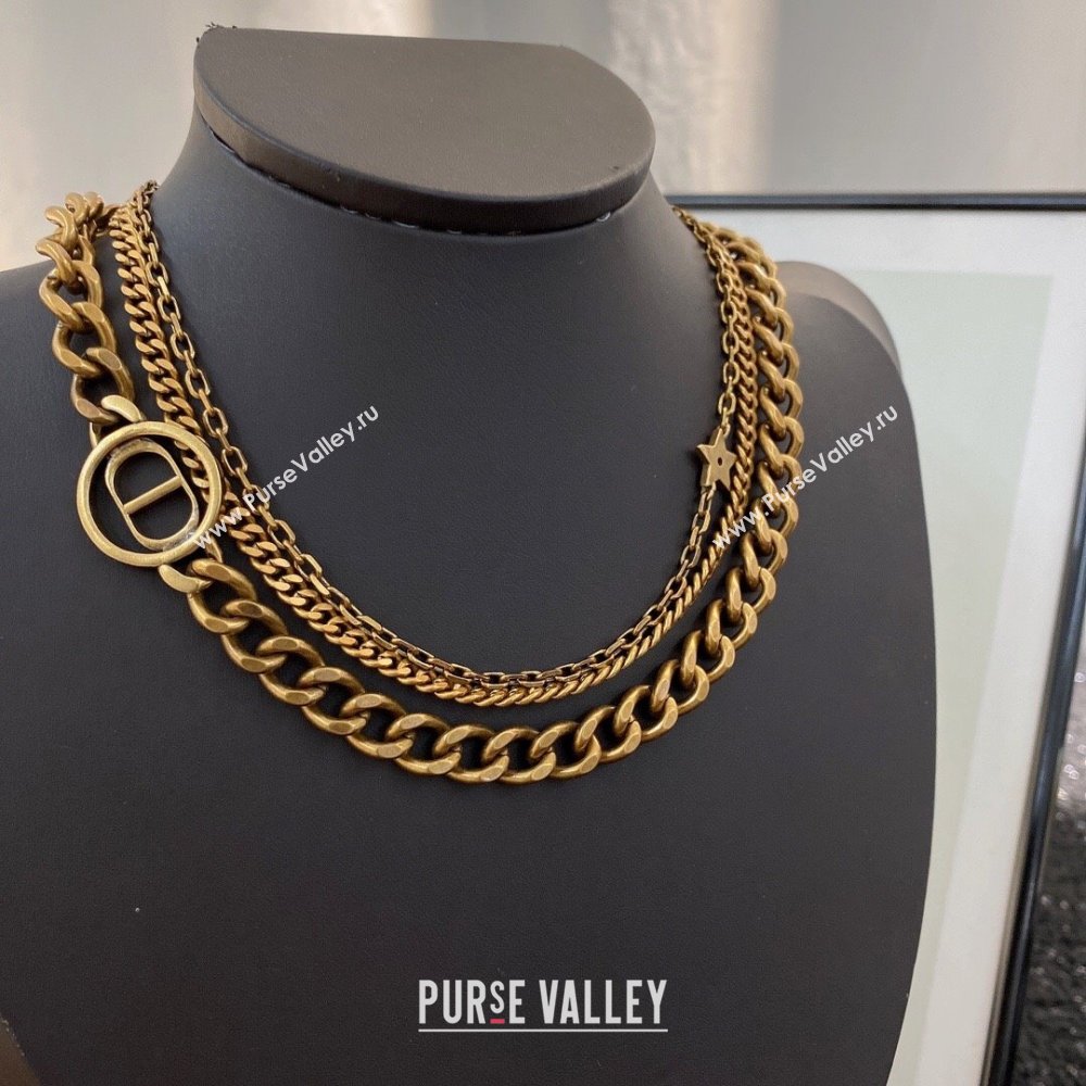 Dior 30 Montaigne Necklace D111423 Gold 2023 (YF-23111423)